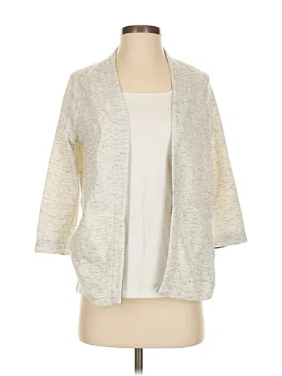 Pre-owned Talbots Cardigan Sweater In White