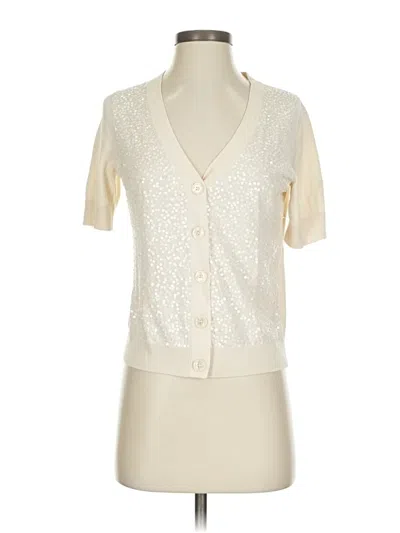 Pre-owned Talbots Cardigan Sweater In White