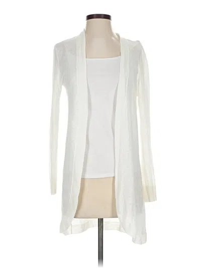 Pre-owned Talbots Cardigan Sweater In White