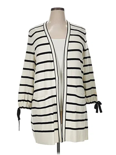 Pre-owned Talbots Cardigan Sweater In White