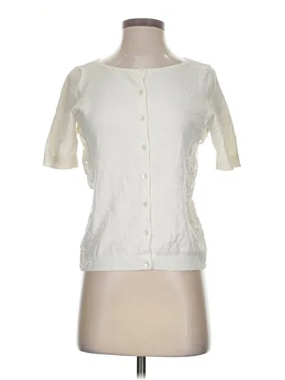 Pre-owned Talbots Cardigan Sweater In White