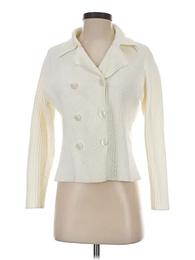 Pre-owned Talbots Cardigan Sweater In White