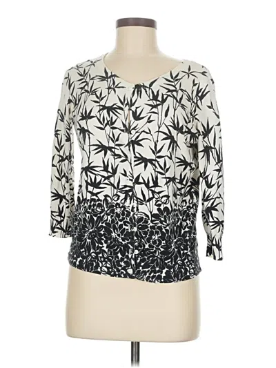 Pre-owned Talbots Cardigan Sweater In White