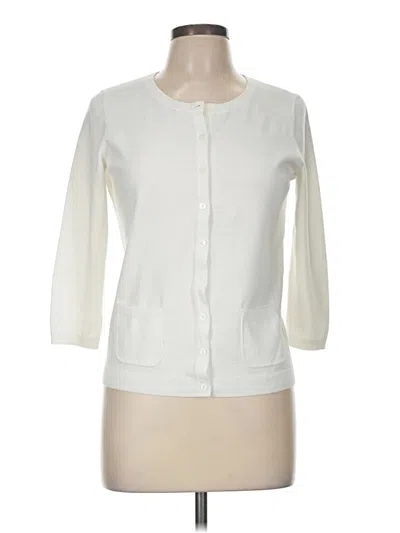 Pre-owned Talbots Cardigan Sweater In White