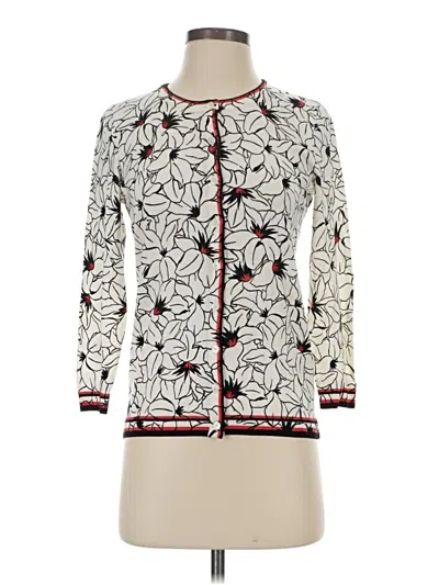 Pre-owned Talbots Cardigan Sweater In White