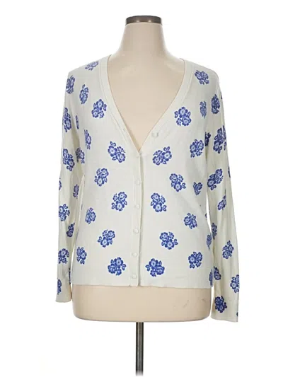 Pre-owned Talbots Cardigan Sweater In White
