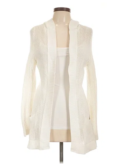 Pre-owned Talbots Cardigan Sweater In White