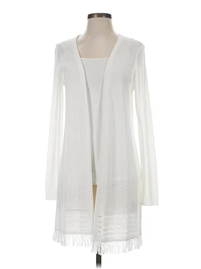 Pre-owned Talbots Cardigan Sweater In White
