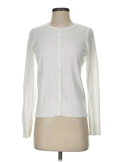 Pre-owned Talbots Cardigan Sweater In White