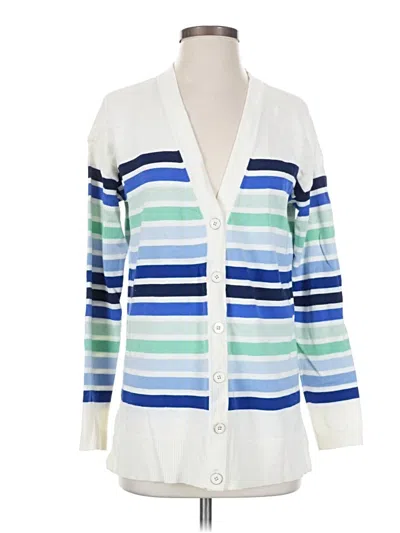 Pre-owned Talbots Cardigan Sweater In White