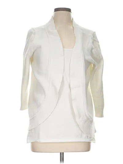 Pre-owned Talbots Cardigan Sweater In White