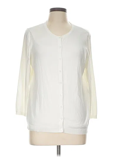 Pre-owned Talbots Cardigan Sweater In White
