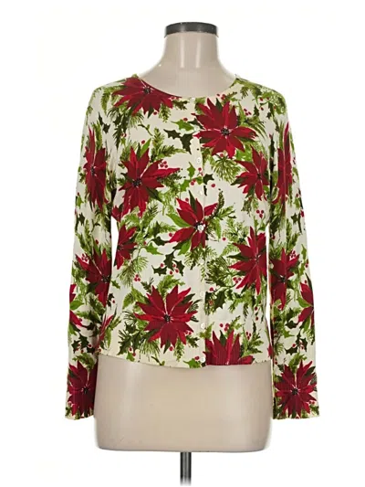 Pre-owned Talbots Cardigan Sweater In White