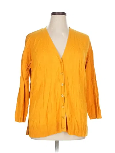 Pre-owned Talbots Cardigan Sweater In Yellow