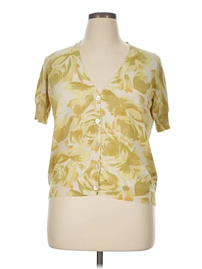 Pre-owned Talbots Cardigan Sweater In Yellow