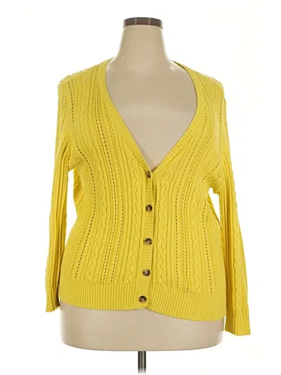 Pre-owned Talbots Cardigan Sweater In Yellow