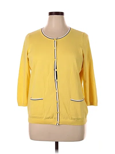 Pre-owned Talbots Cardigan Sweater In Yellow