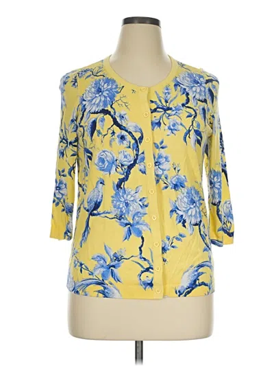Pre-owned Talbots Cardigan Sweater In Yellow
