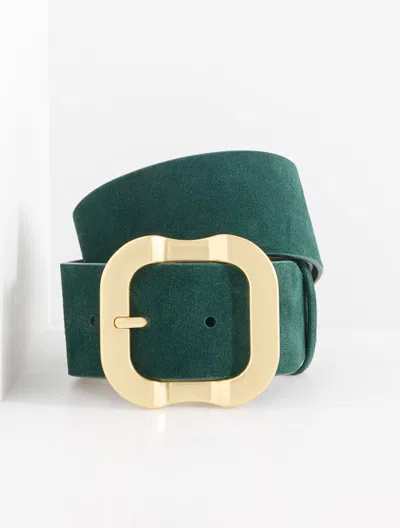 Talbots Carved Buckle Suede Belt - Hunter - Xs