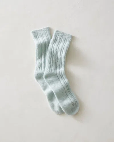 Talbots Cashmere Blend Cable Knit Socks - Aloe Donegal - 001