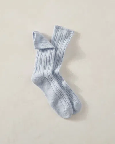 Talbots Cashmere Blend Cable Knit Socks - Stream - 001