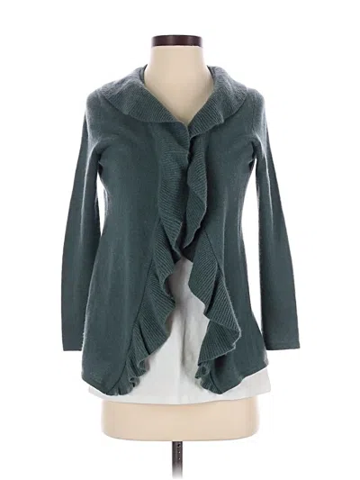 Pre-owned Talbots Cashmere Cardigan Sweater In Blue