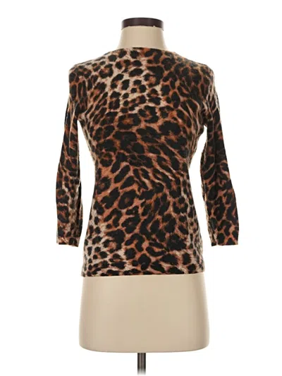 Pre-owned Talbots Cashmere Cardigan Sweater In Brown