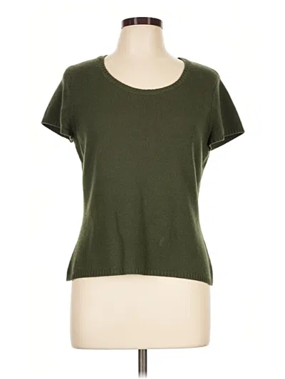 Pre-owned Talbots Cashmere Cardigan Sweater In Green