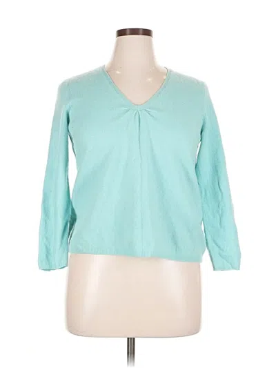 Pre-owned Talbots Cashmere Pullover Sweater In Blue