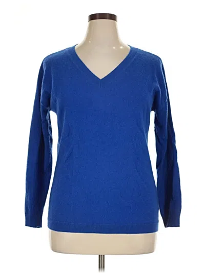 Pre-owned Talbots Cashmere Pullover Sweater In Blue