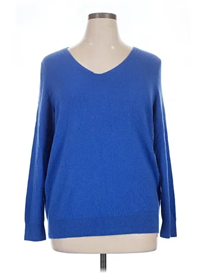 Pre-owned Talbots Cashmere Pullover Sweater In Blue