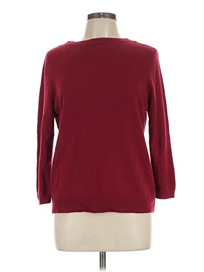 Pre-owned Talbots Cashmere Pullover Sweater In Burgundy