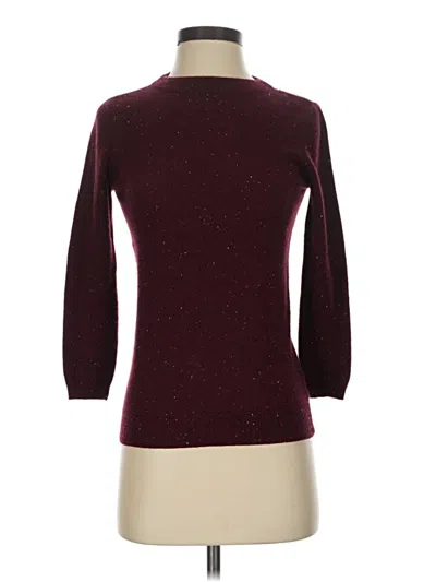 Pre-owned Talbots Cashmere Pullover Sweater In Burgundy