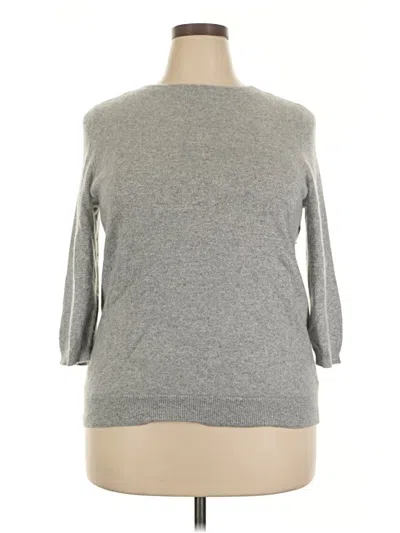 Pre-owned Talbots Cashmere Pullover Sweater In Gray