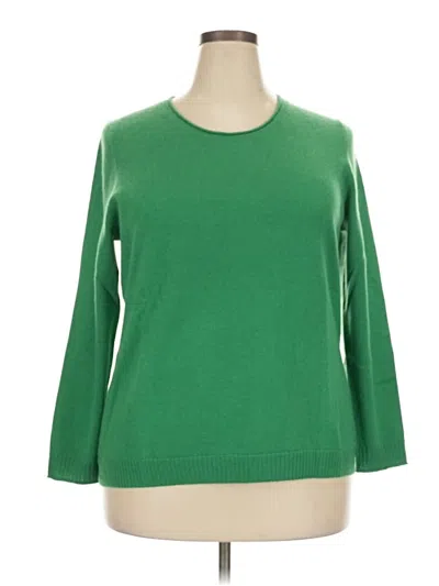 Pre-owned Talbots Cashmere Pullover Sweater In Green