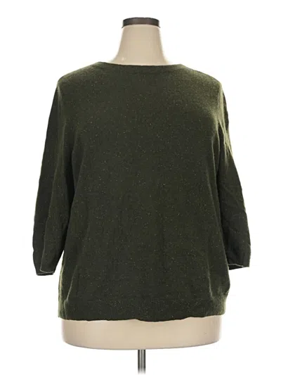 Pre-owned Talbots Cashmere Pullover Sweater In Green