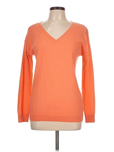 Pre-owned Talbots Cashmere Pullover Sweater In Orange