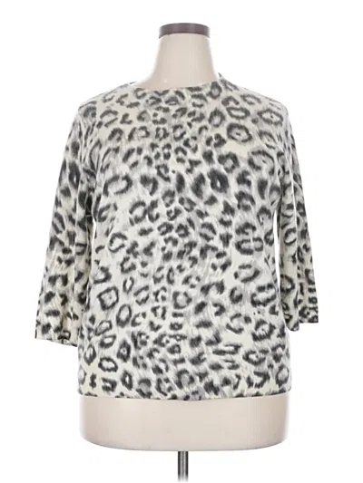 Pre-owned Talbots Cashmere Pullover Sweater In Silver