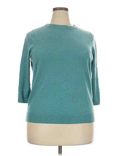 Pre-owned Talbots Cashmere Pullover Sweater In Teal