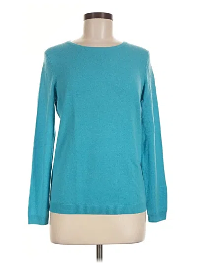 Pre-owned Talbots Cashmere Pullover Sweater In Teal