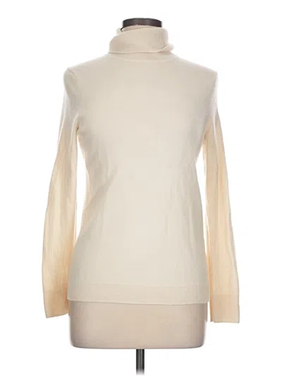Pre-owned Talbots Cashmere Pullover Sweater In White