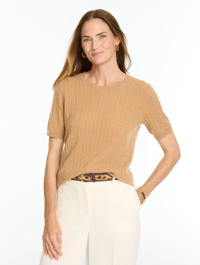 Talbots Cashmere Ribbed Crewneck Sweater Pullover - Dark Palomino Heather - Xs