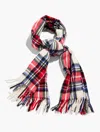 Talbots Cashmere Waterweave Scarf - Fireside Plaid - Ivory - 001  In Multi