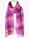 Talbots Cashmere Waterweave Scarf - Frosty Plaid - Heliotrope - 001  In Heliotrope