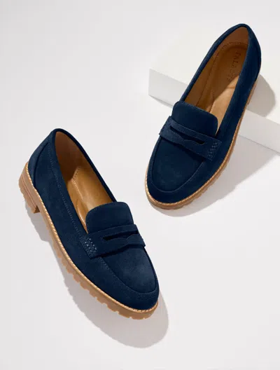 Talbots Cassidy Suede Loafers - Blue - 5m