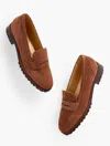 Talbots Cassidy Suede Penny Loafers - Cognac - 11m  In Brown