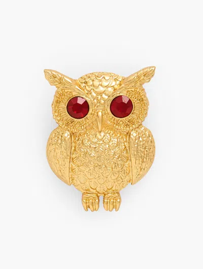 Talbots Casted Owl Brooch - Gold/light Black - 001