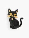 Talbots Cat Brooch - Black/gold - 001  In Multi