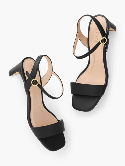 Talbots Cayden Nappa Block Heel Sandals - Black - 11m