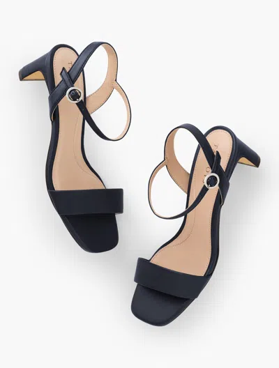 Talbots Cayden Nappa Block Heel Sandals - Blue - 11m